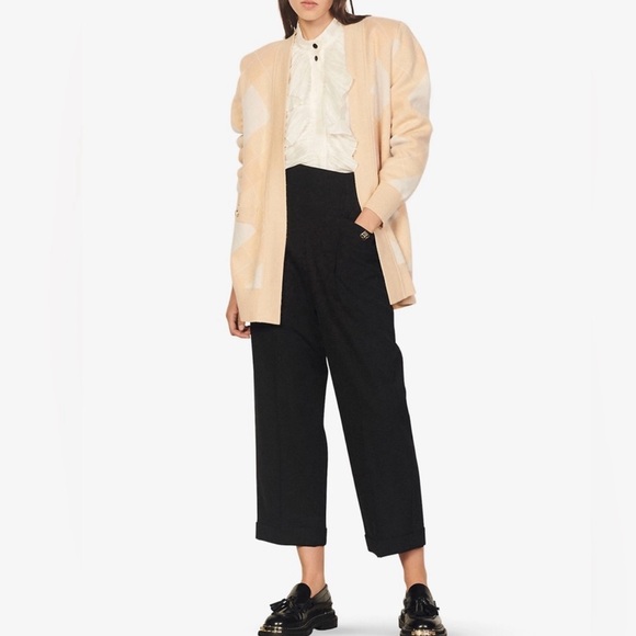 Sandro Paris Open Cardigan Womens 1 Small Wool Cashmere Blend Glenda Jumper $445 - Picture 1 of 11